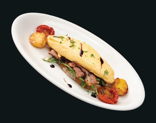Pcuisine Egg omelet, Bacon and Arugula